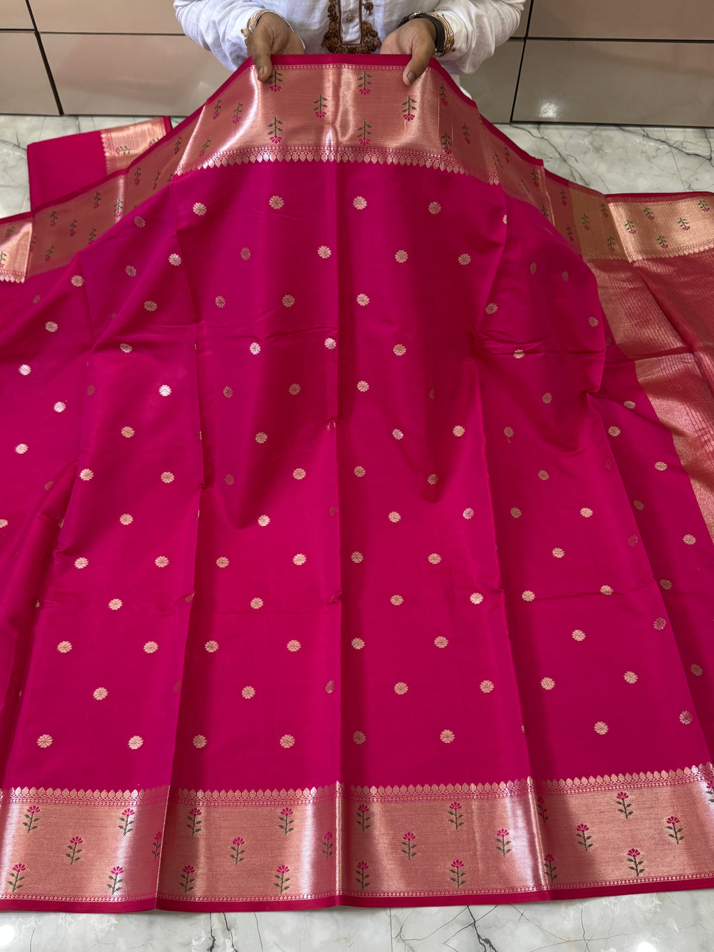 SOFT KATAN SILK SAREE WITH RICH PALLU AND BLOUSE