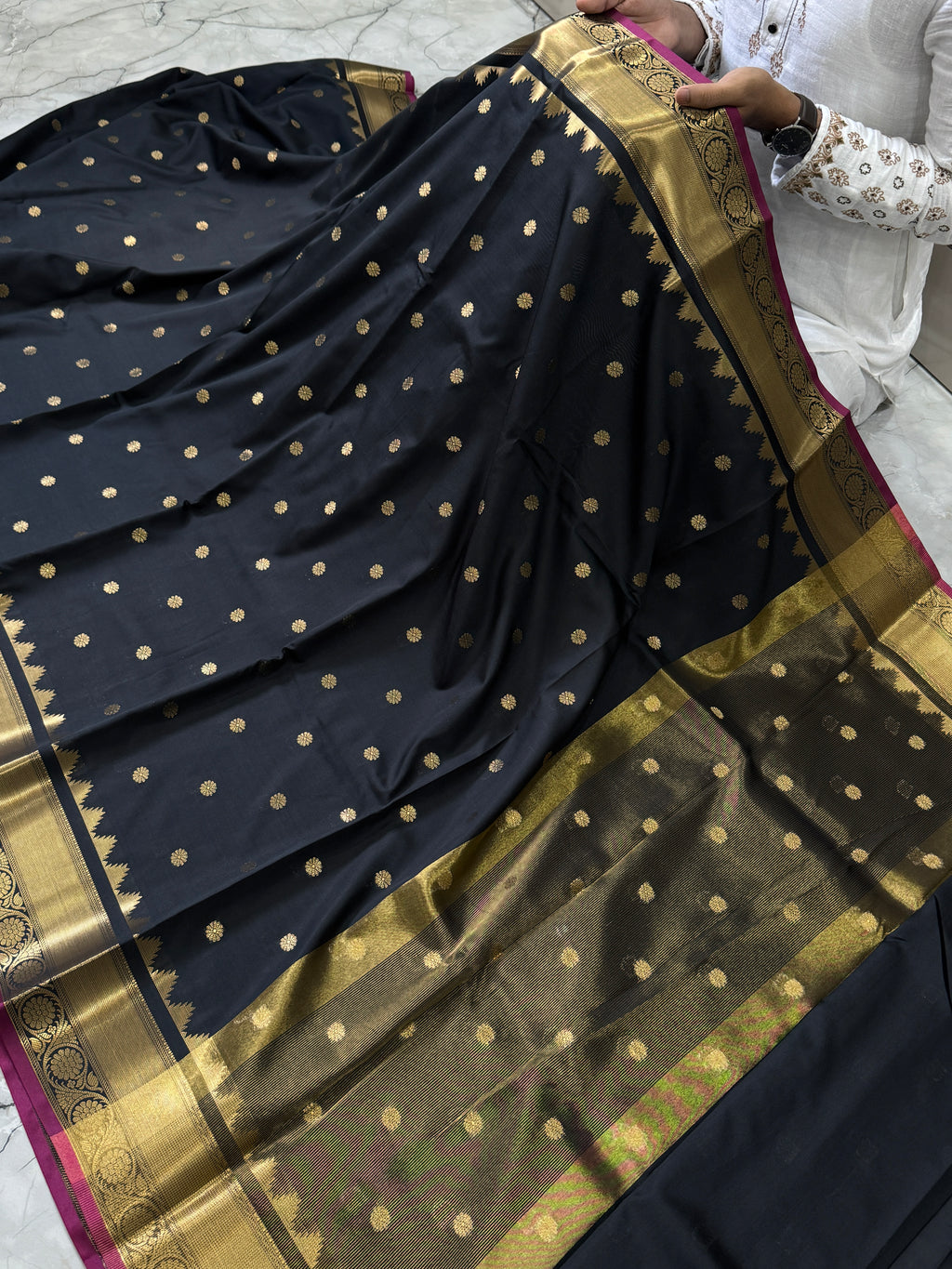 SOFT SEMI KATAN SILK SAREE WITH RICH PALLU & BLOUSE
