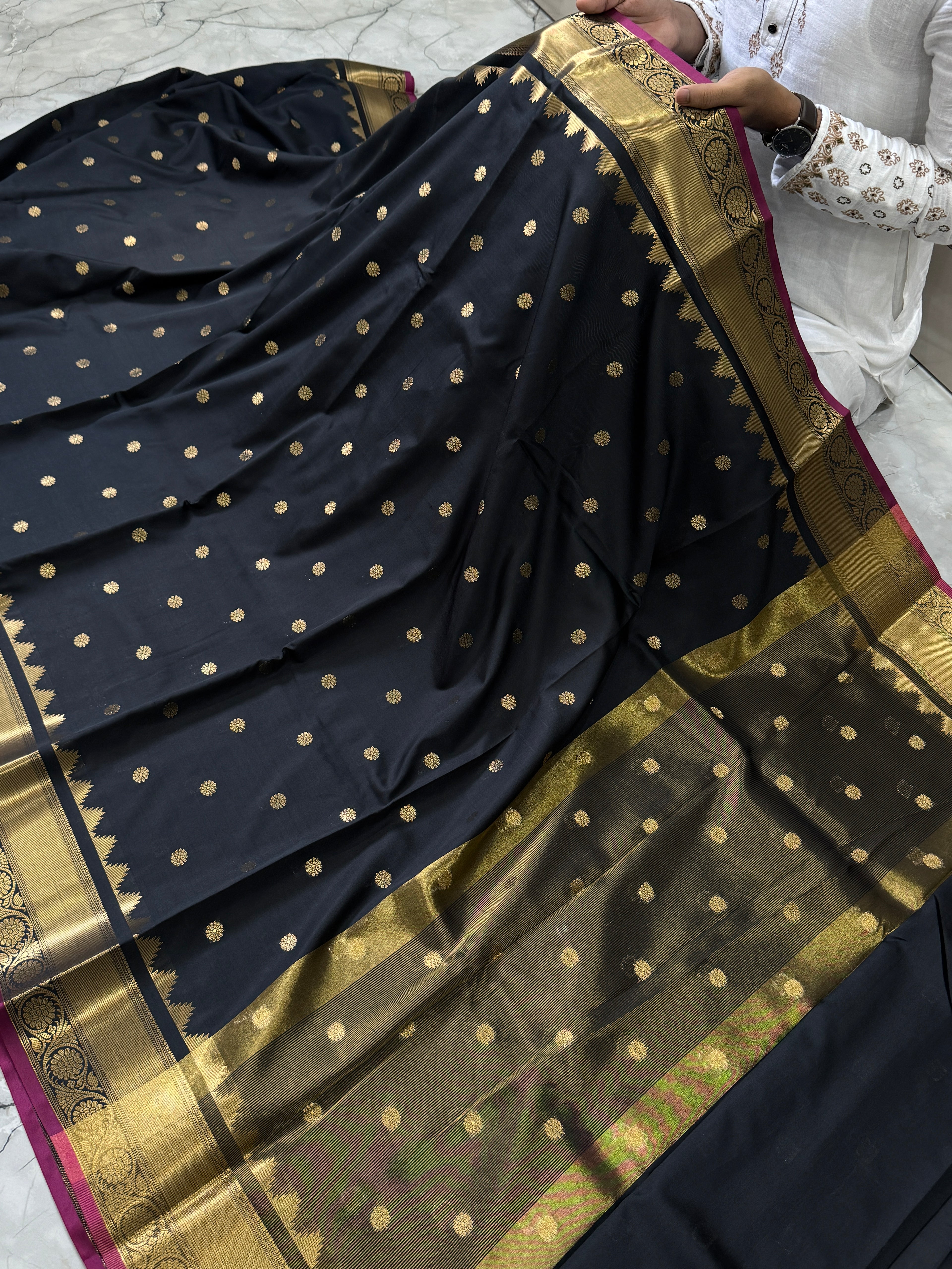 SOFT SEMI KATAN SILK SAREE WITH RICH PALLU & BLOUSE