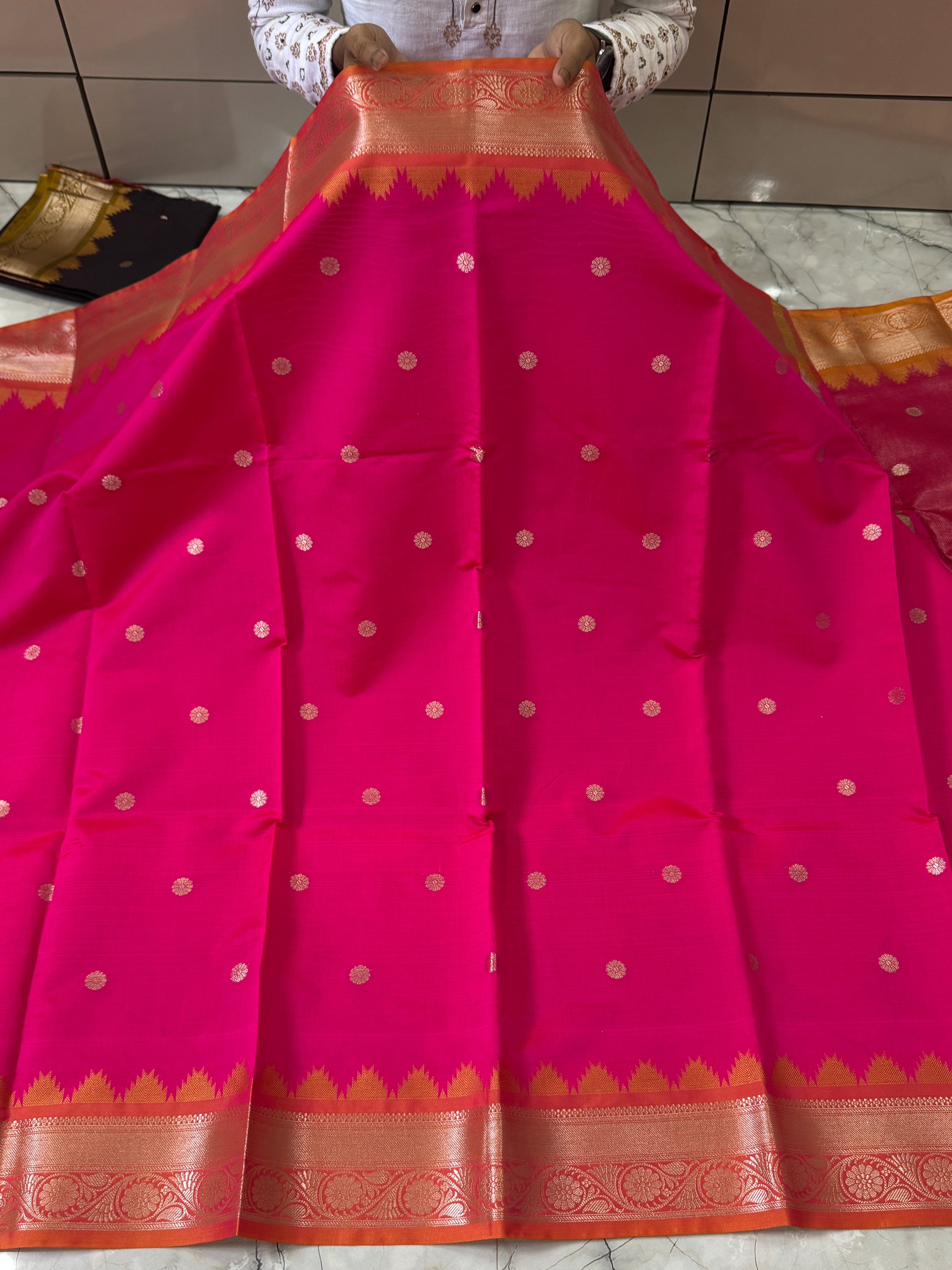 SOFT SEMI KATAN SILK SAREE WITH RICH PALLU & BLOUSE