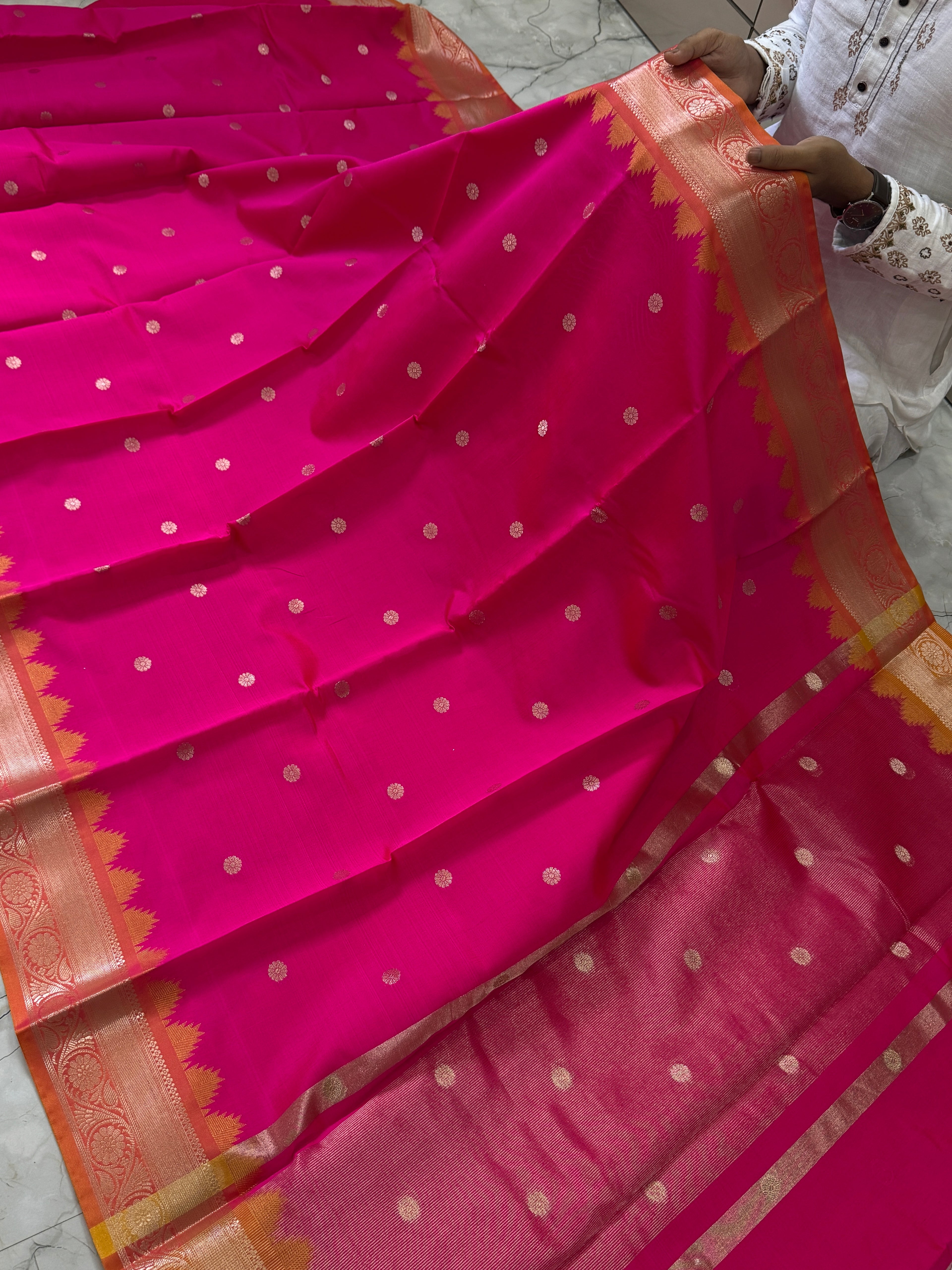 SOFT SEMI KATAN SILK SAREE WITH RICH PALLU & BLOUSE