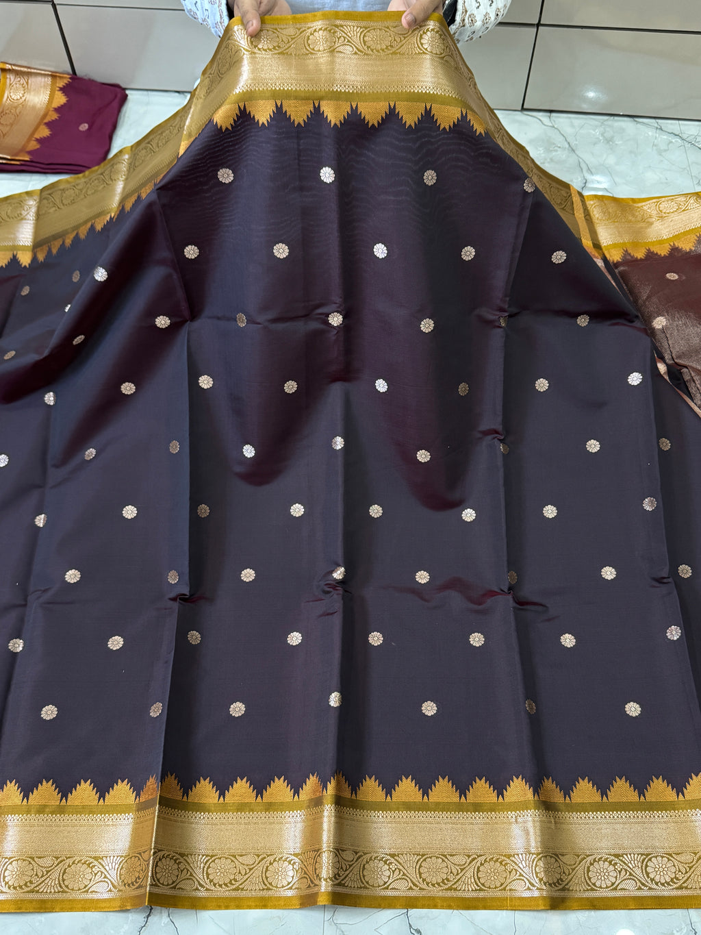 SOFT SEMI KATAN SILK SAREE WITH RICH PALLU & BLOUSE