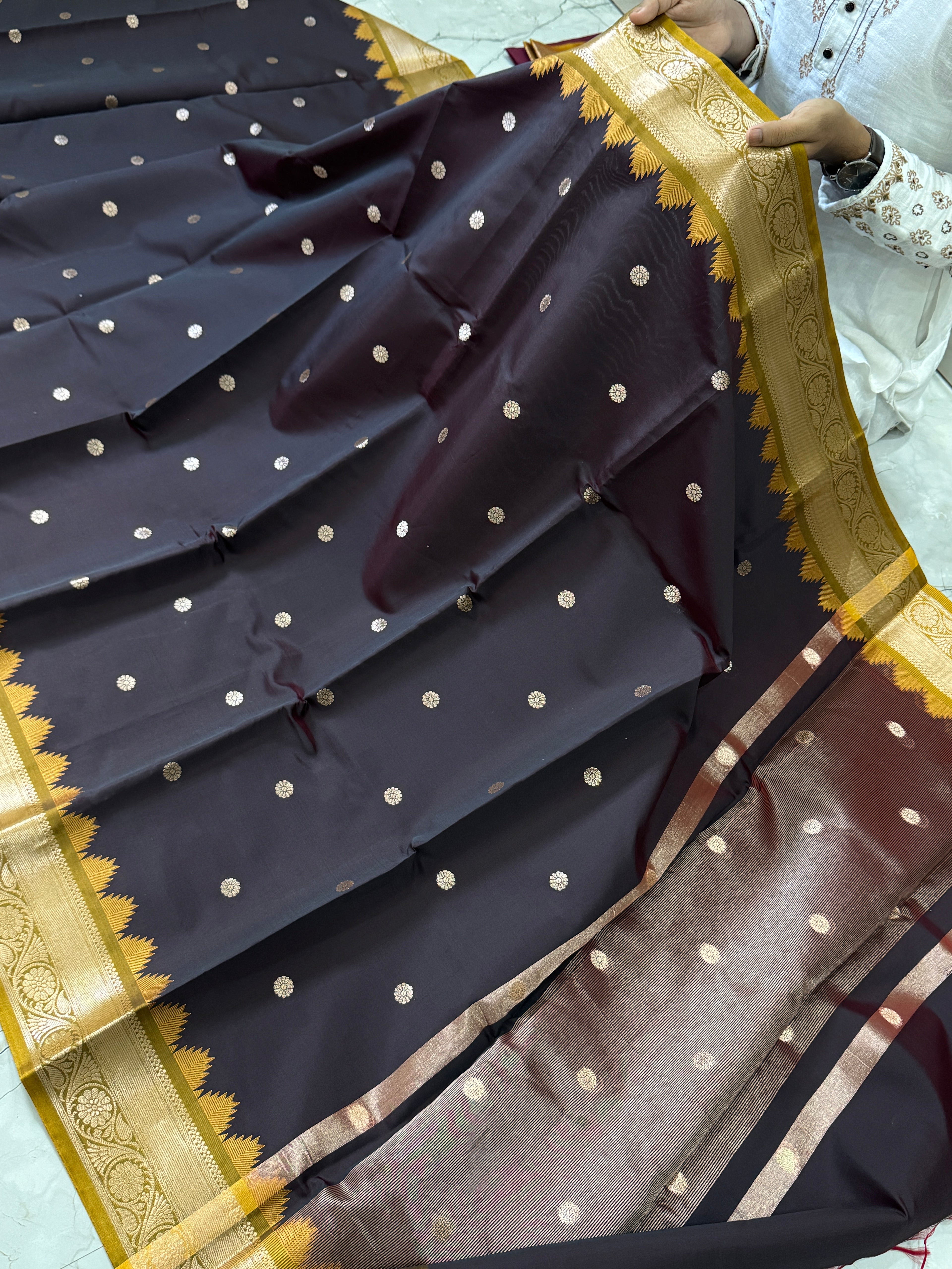 SOFT SEMI KATAN SILK SAREE WITH RICH PALLU & BLOUSE
