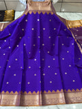 SOFT SEMI KATAN SILK SAREE WITH RICH PALLU & BLOUSE