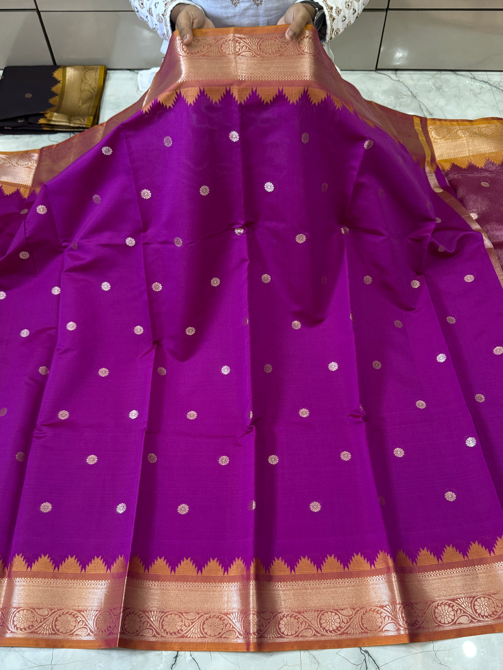 SOFT SEMI KATAN SILK SAREE WITH RICH PALLU & BLOUSE