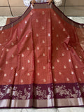 Semi katan silk saree with rich pallu & blouse
