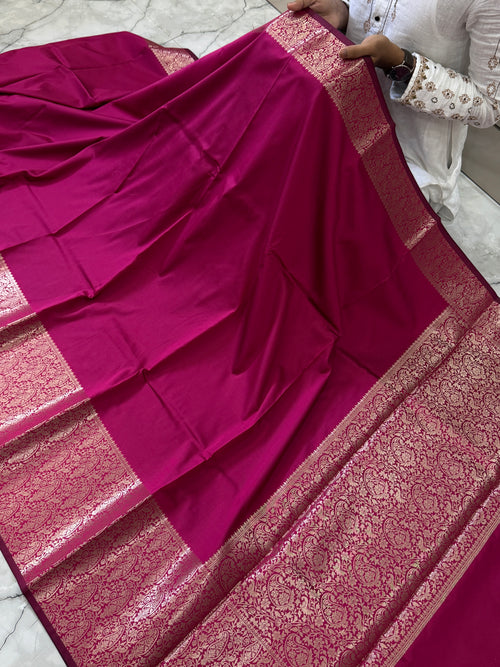 Semi katan silk saree with rich pallu & blouse