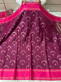 Semi katan silk saree with rich pallu & blouse