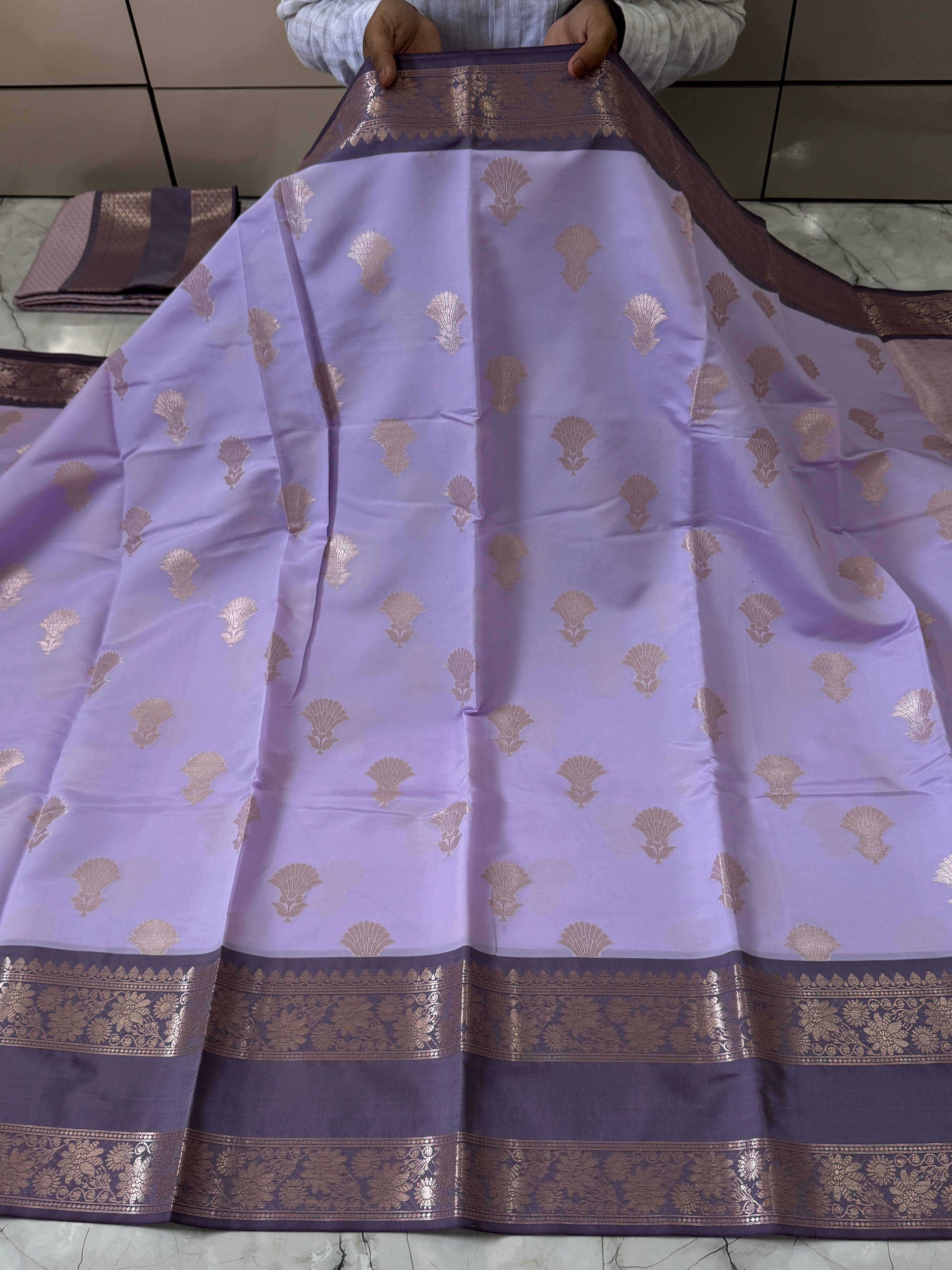 Semi Katan Silk Saree With Rich Pallu & Blouse