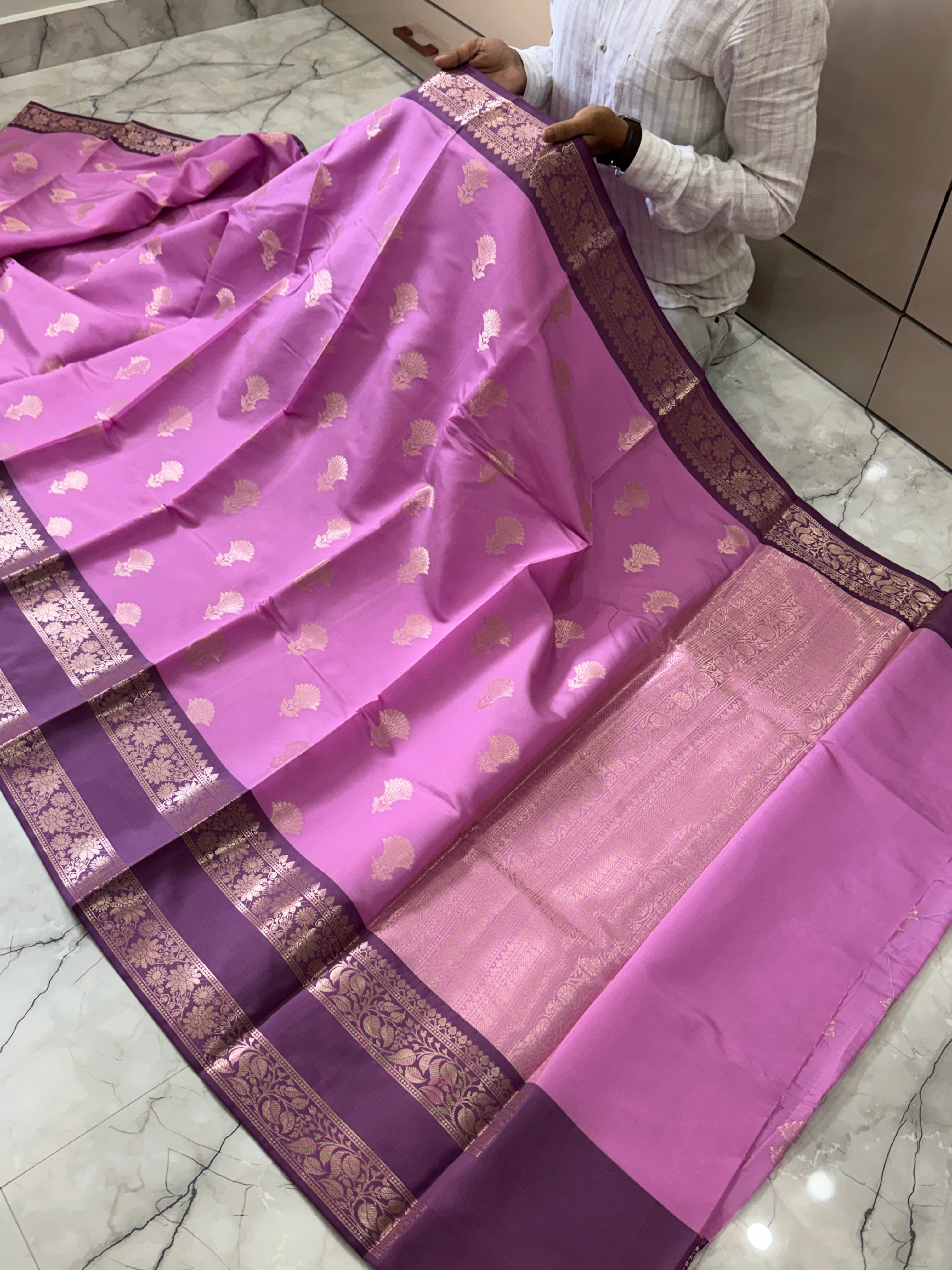 Semi Katan Silk Saree With Rich Pallu & Blouse