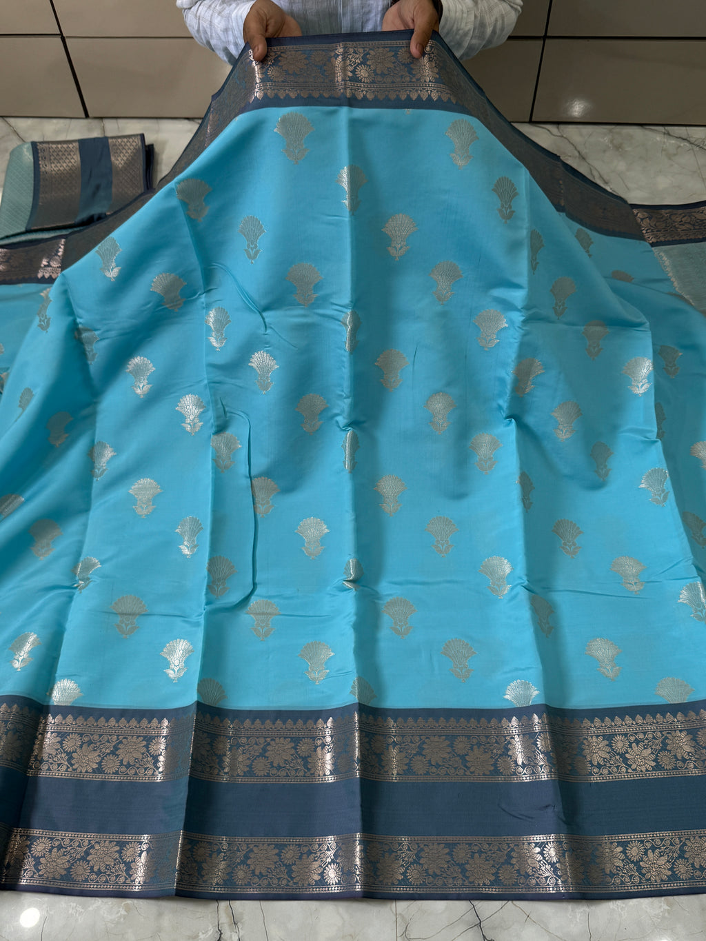 Semi Katan Silk Saree With Rich Pallu & Blouse
