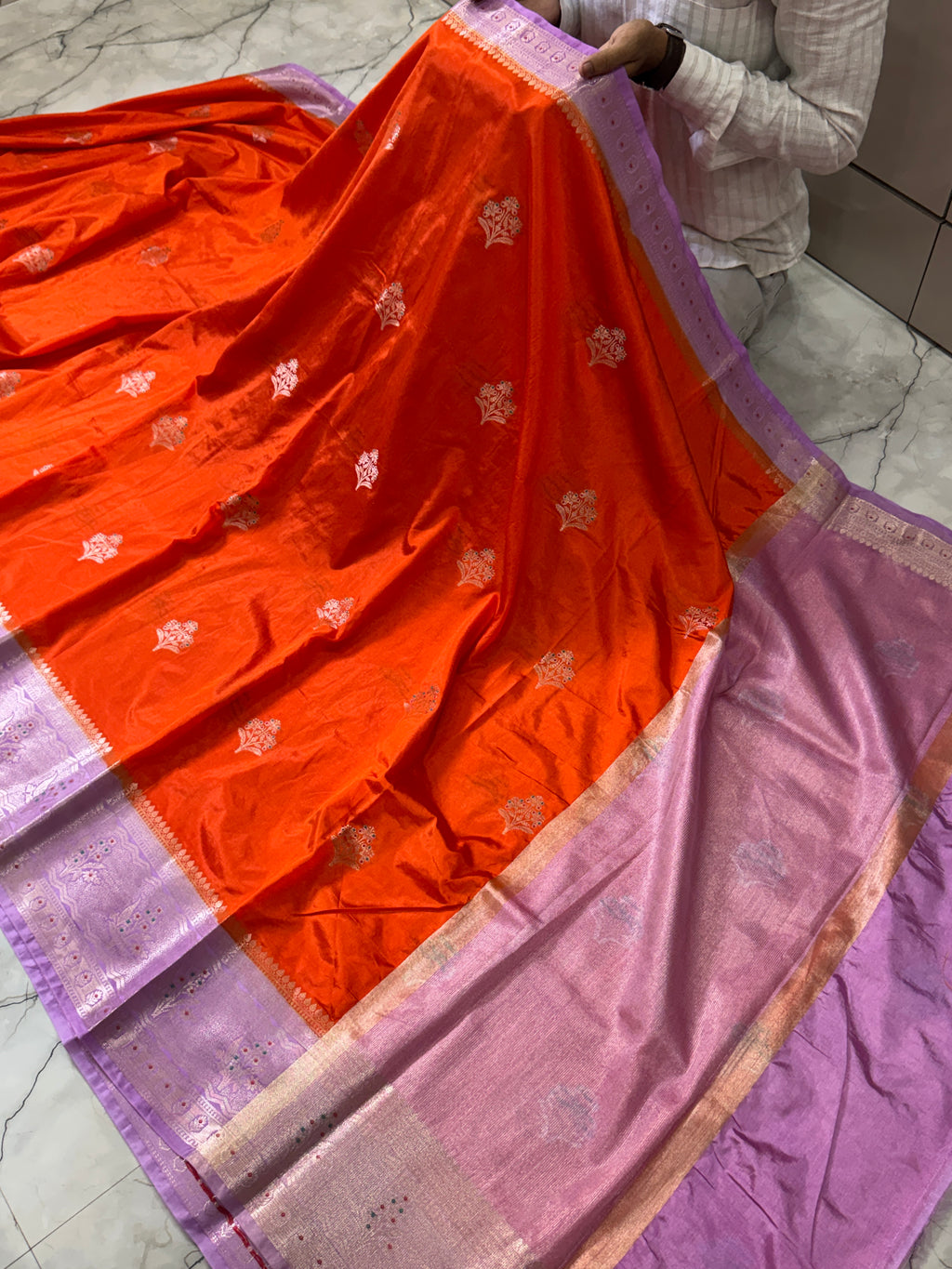 Semi Katan Silk Saree With Rich Pallu & Blouse