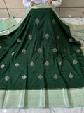 Semi Katan Silk Saree With Rich Pallu & Blouse