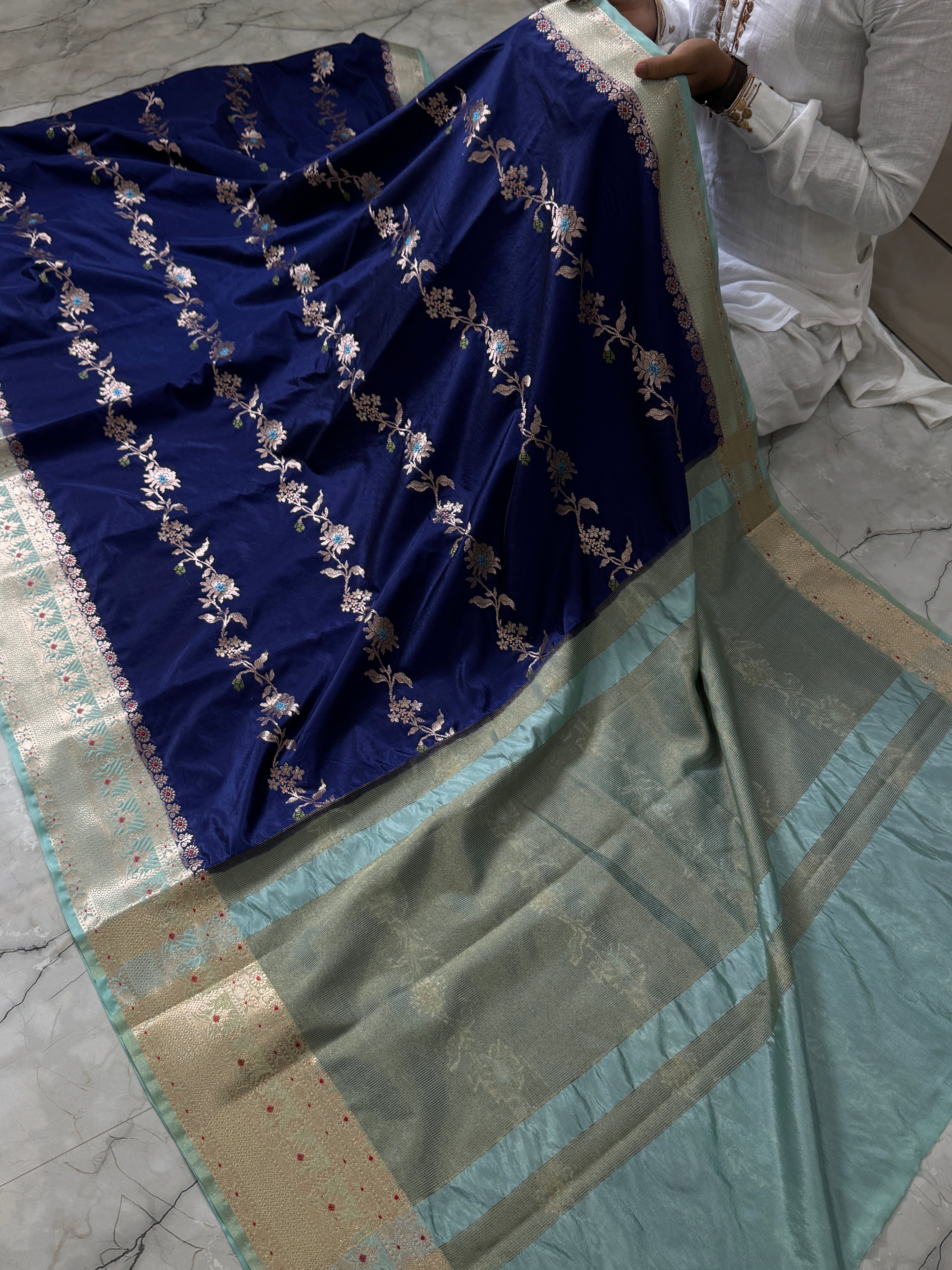 Semi Katan Silk Saree With Rich Pallu & Blouse