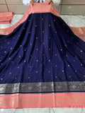 Semi Katan Silk Saree With Rich Pallu & Blouse