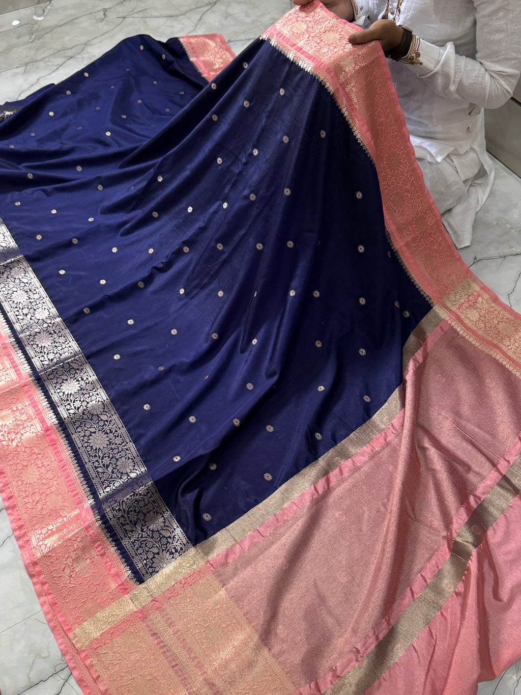 Semi Katan Silk Saree With Rich Pallu & Blouse