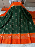 Semi Katan Silk Saree With Rich Pallu & Blouse