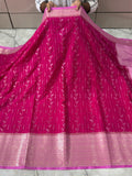 Semi Chinya Silk Saree With Rich Pallu & Blouse