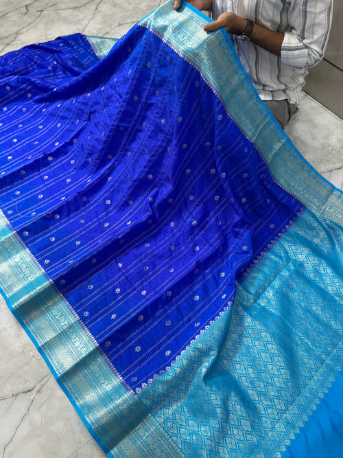 Semi Chinya Silk Saree With Rich Pallu & Blouse