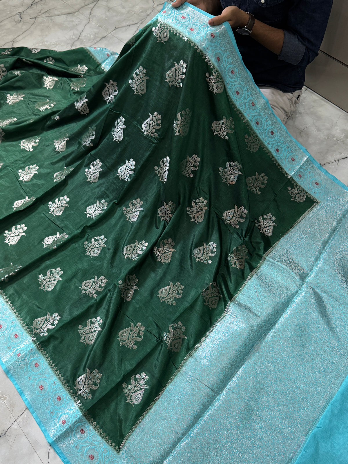Semi Katan Silk Saree With Rich Pallu & Blouse