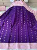 Semi Katan Silk Saree With Rich Pallu & Blouse
