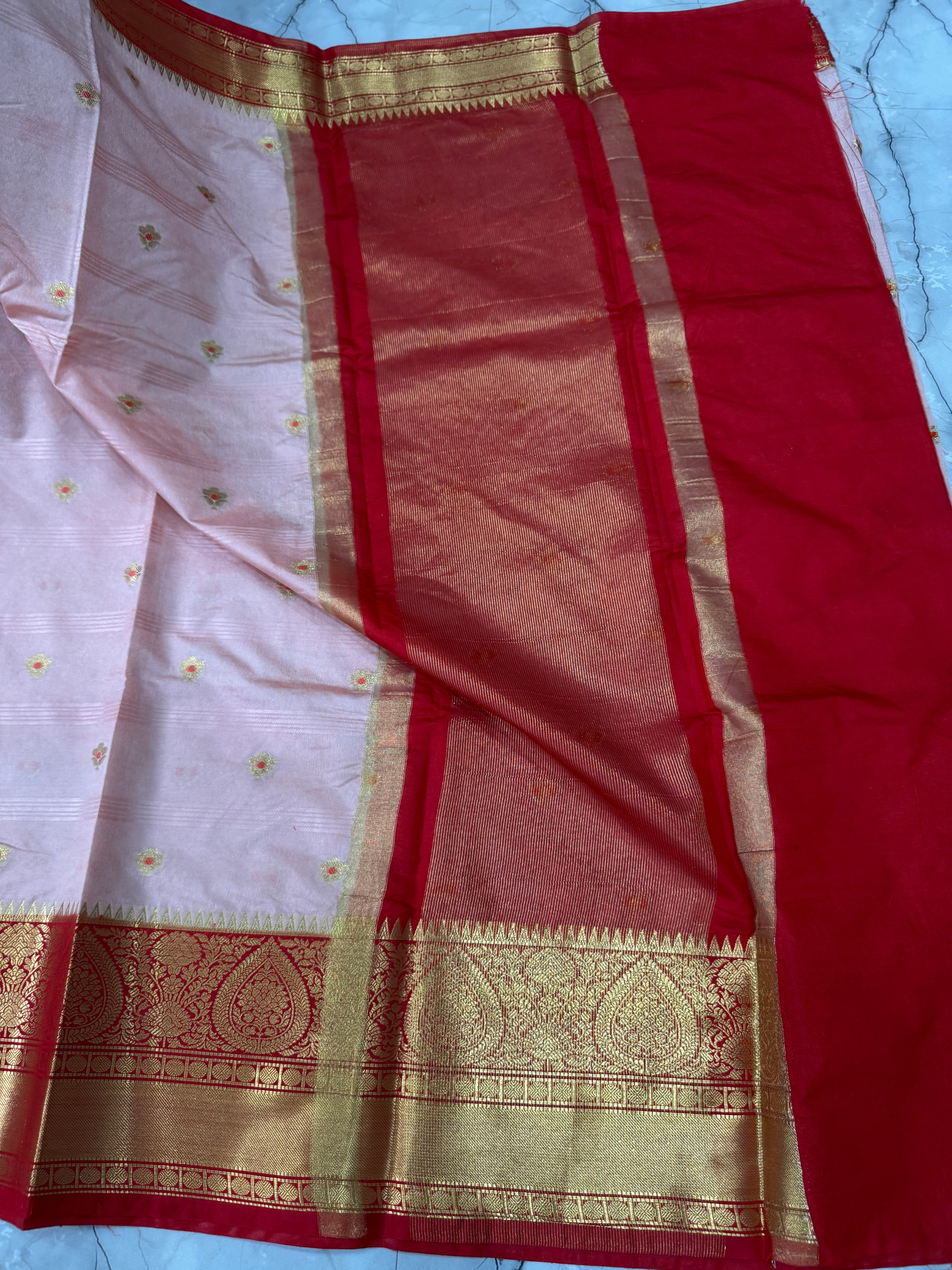 SOFT KATAN SILK SAREE WITH RICH PALLU AND BLOUSE