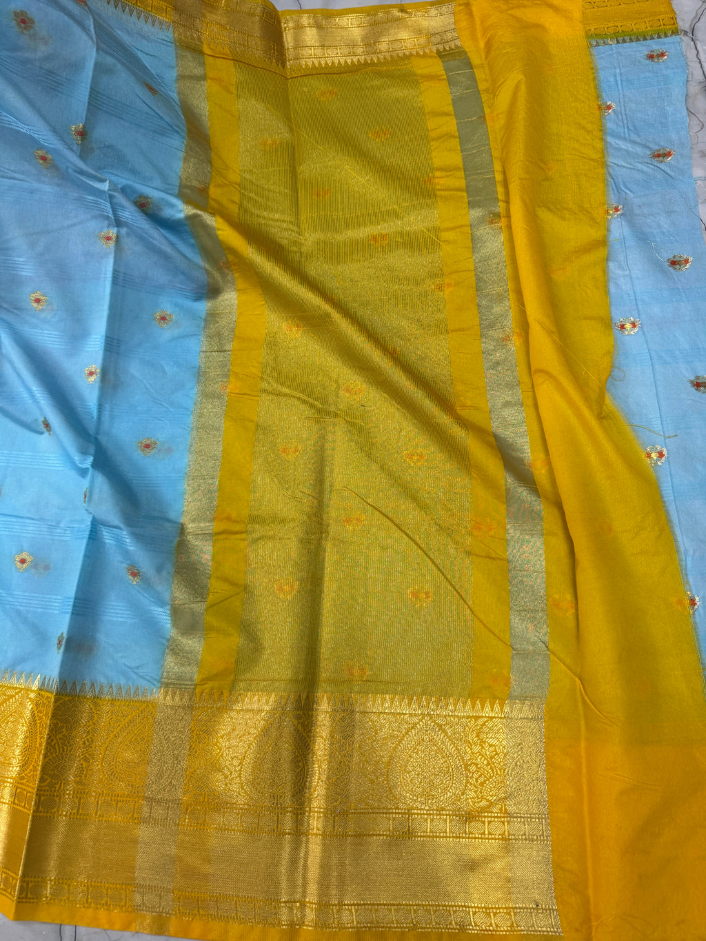 SOFT KATAN SILK SAREE WITH RICH PALLU AND BLOUSE