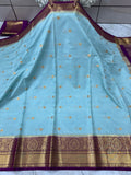 SOFT KATAN SILK SAREE WITH RICH PALLU AND BLOUSE