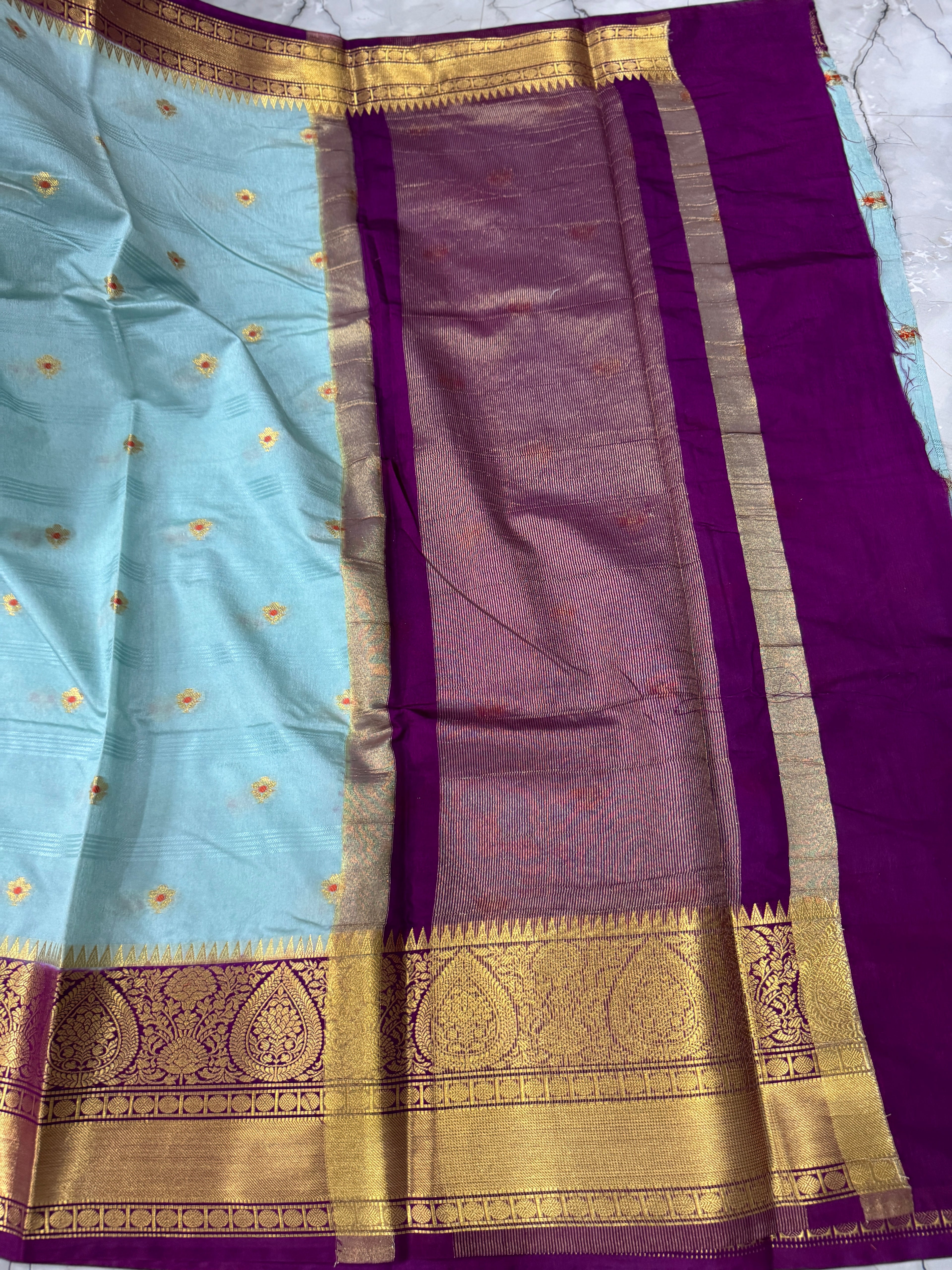 SOFT KATAN SILK SAREE WITH RICH PALLU AND BLOUSE