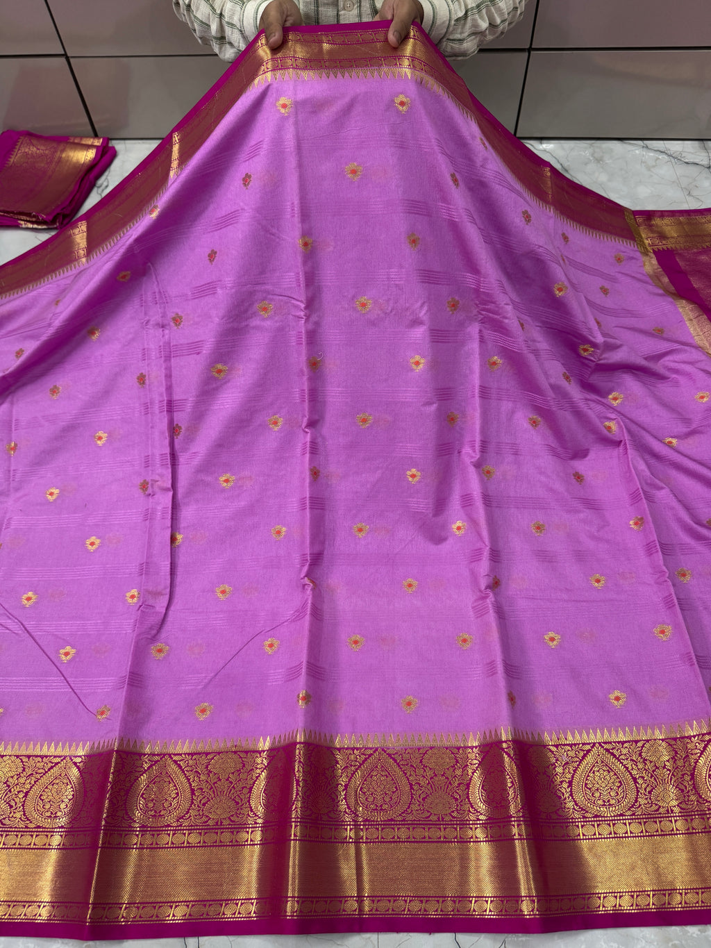 SOFT KATAN SILK SAREE WITH RICH PALLU AND BLOUSE