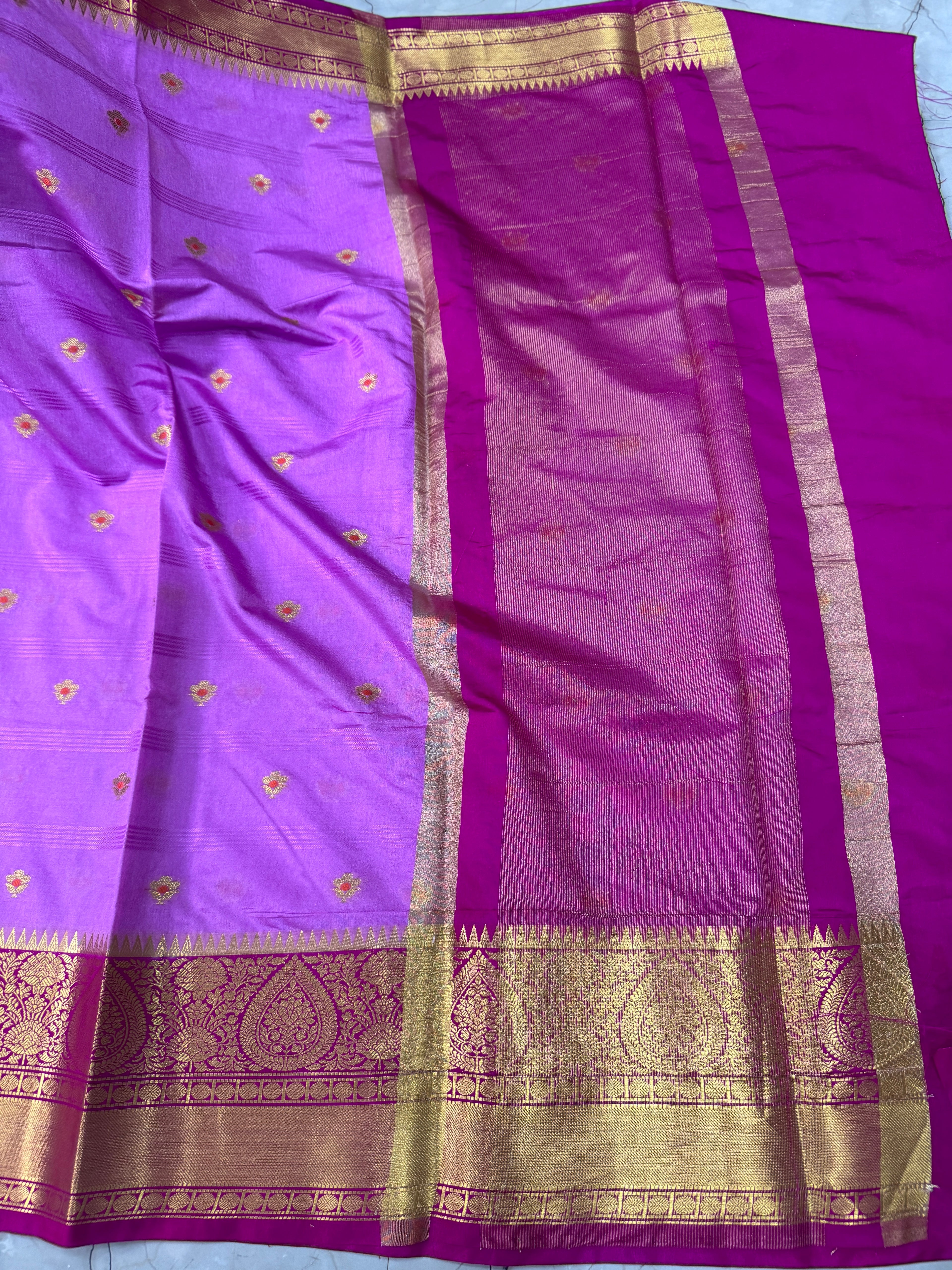 SOFT KATAN SILK SAREE WITH RICH PALLU AND BLOUSE