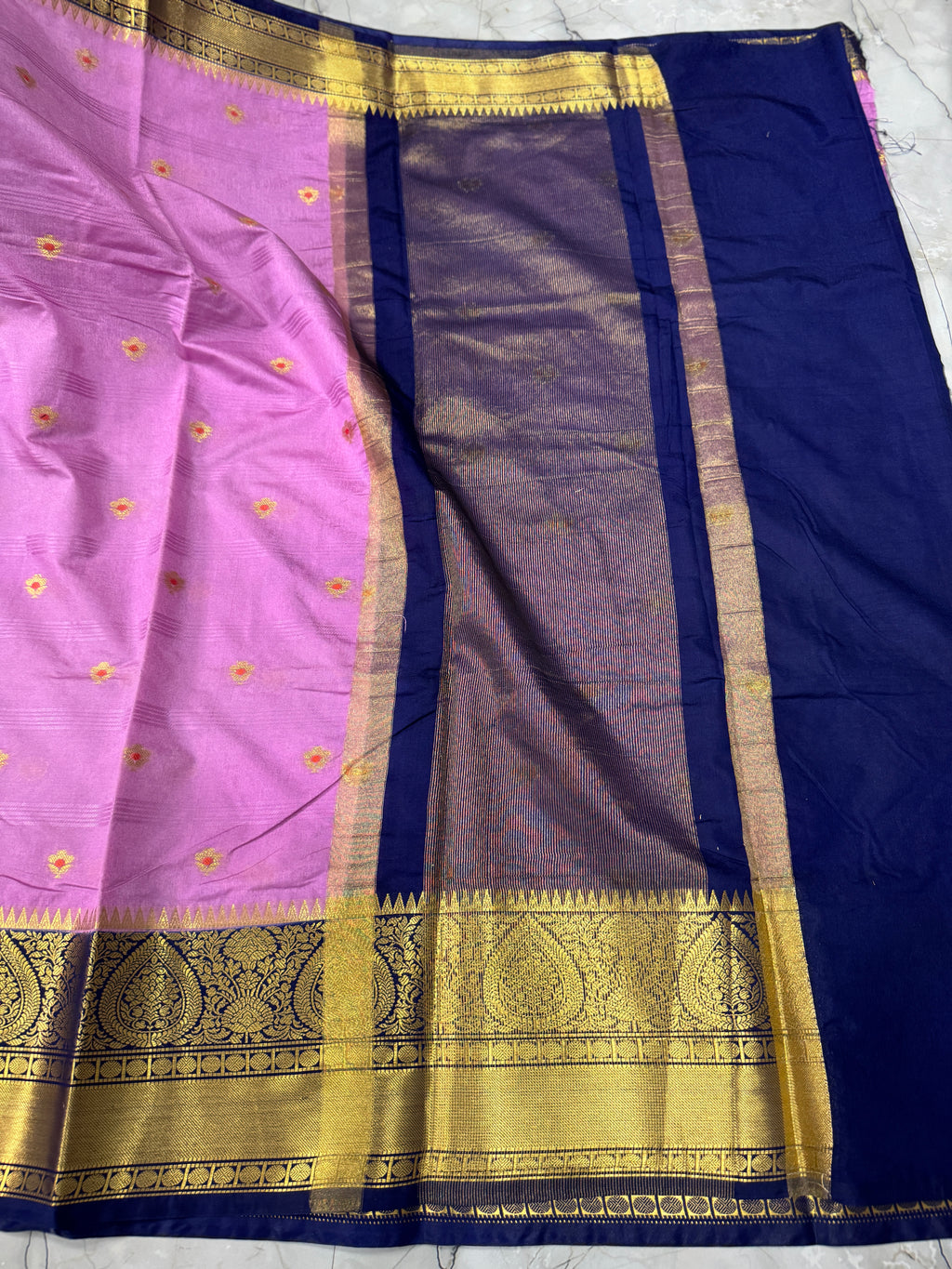 SOFT KATAN SILK SAREE WITH RICH PALLU AND BLOUSE