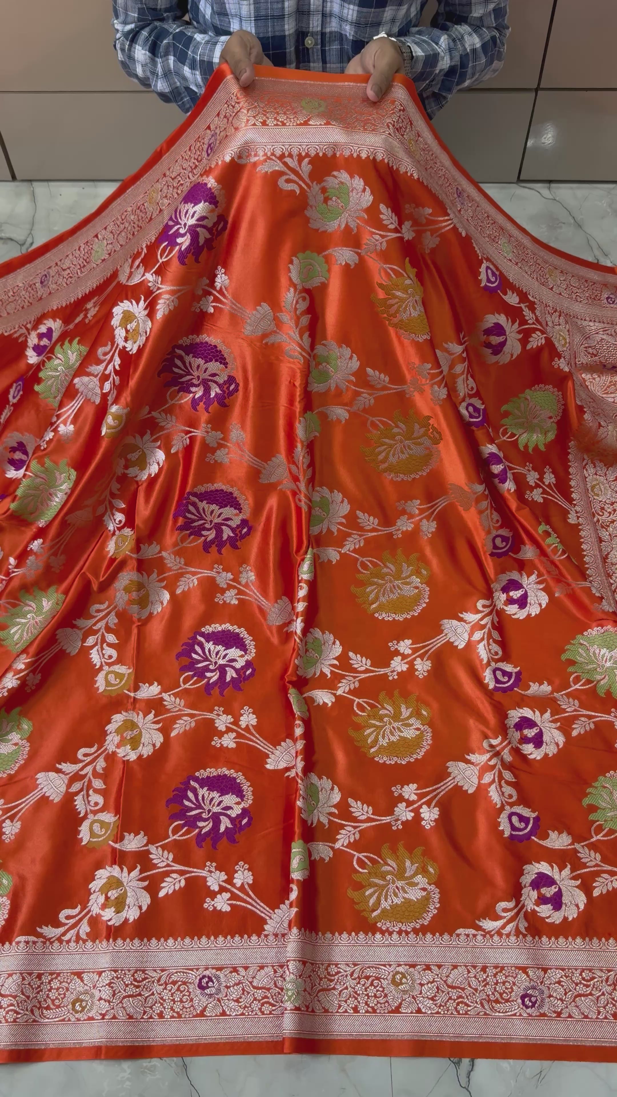 BANARASI MASHRU SILK MEENAKARI SAREE WITH RICH PALLU & BLOUSE
